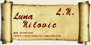 Luna Milović vizit kartica